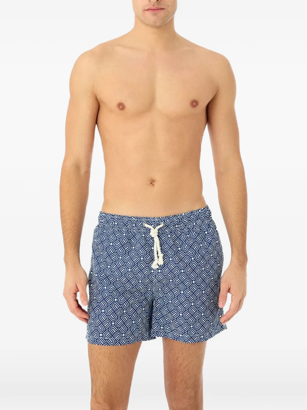 GASSA D AMANTE Zwembroek met geometrische print Blauw