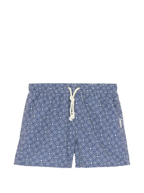 GASSA D AMANTE geometric-print drawstring swim shorts