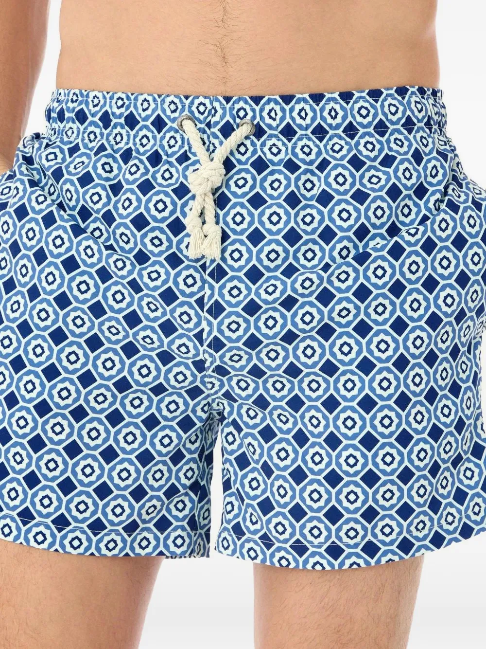 GASSA D AMANTE Zwembroek met geometrische print Blauw
