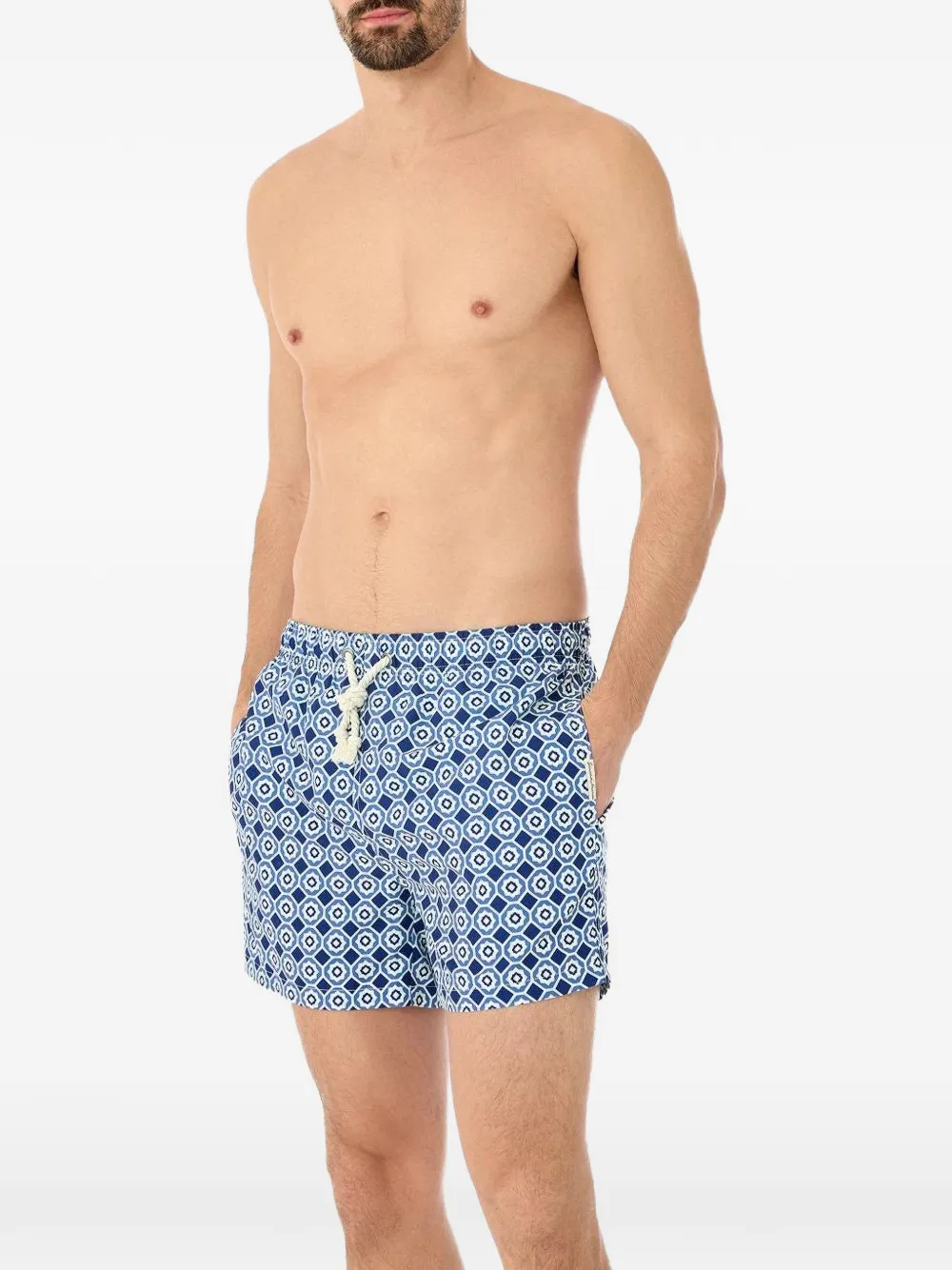 GASSA D AMANTE Zwembroek met geometrische print Blauw