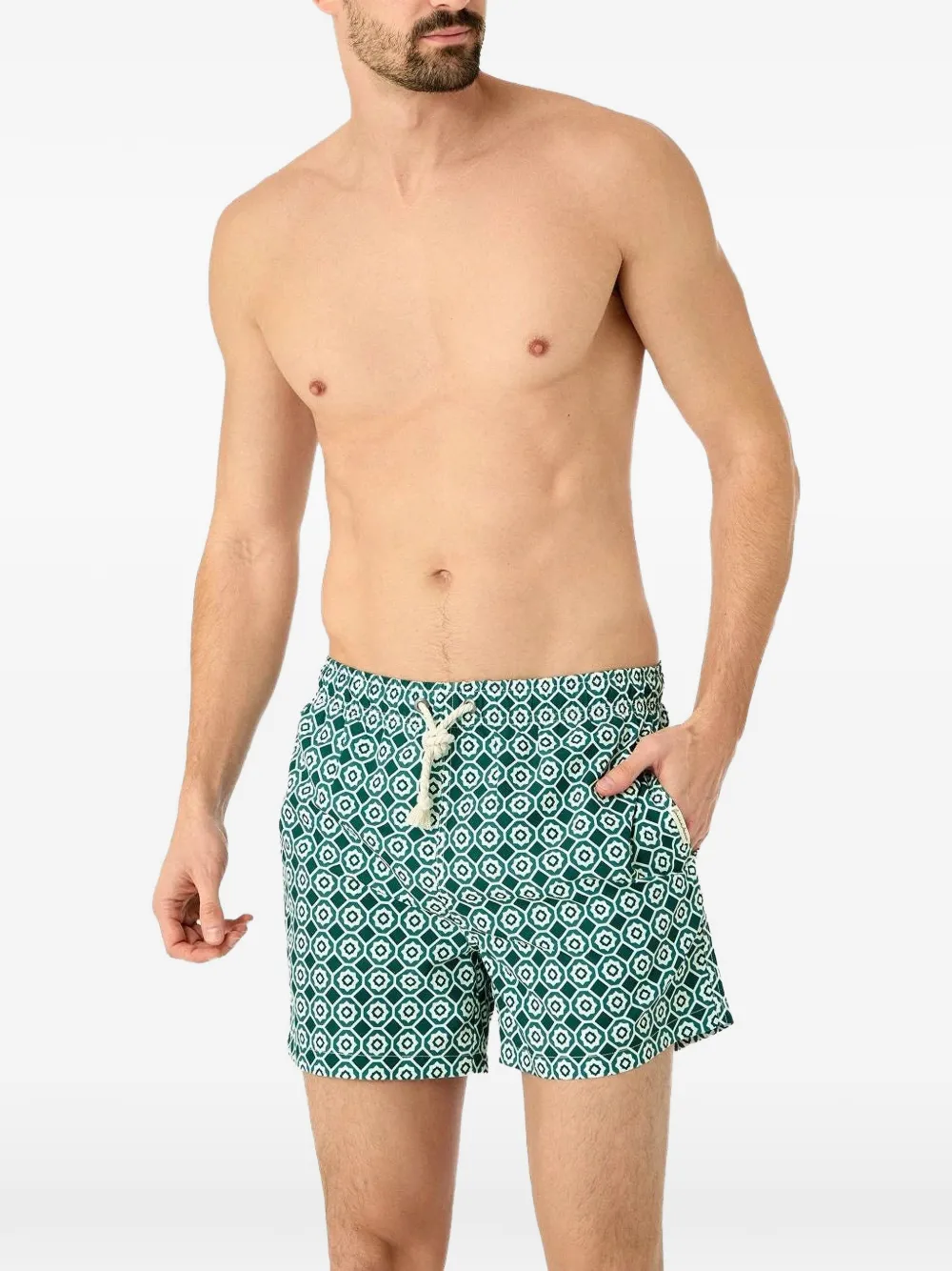 GASSA D AMANTE Zwembroek met geometrische print Groen