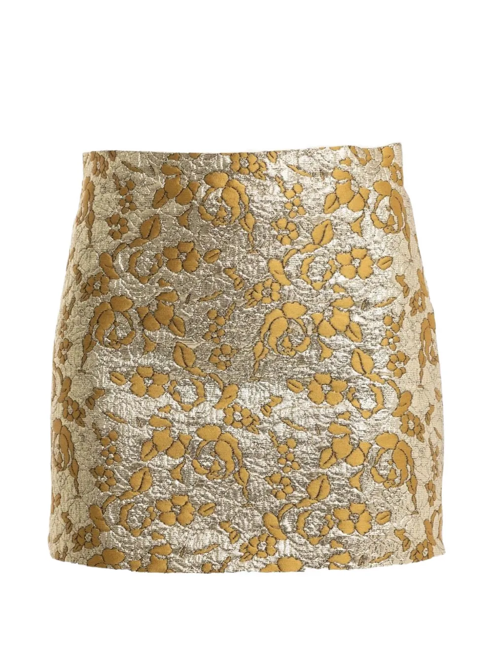 DES PHEMMES floral-brocade skirt - Oro