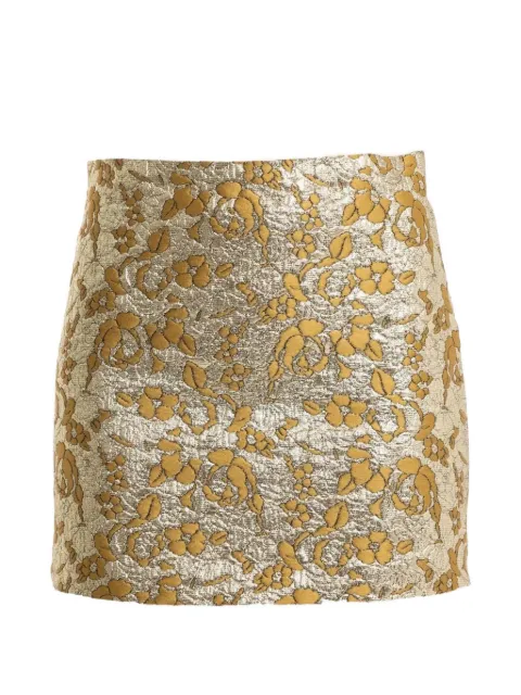 DES PHEMMES floral-brocade skirt