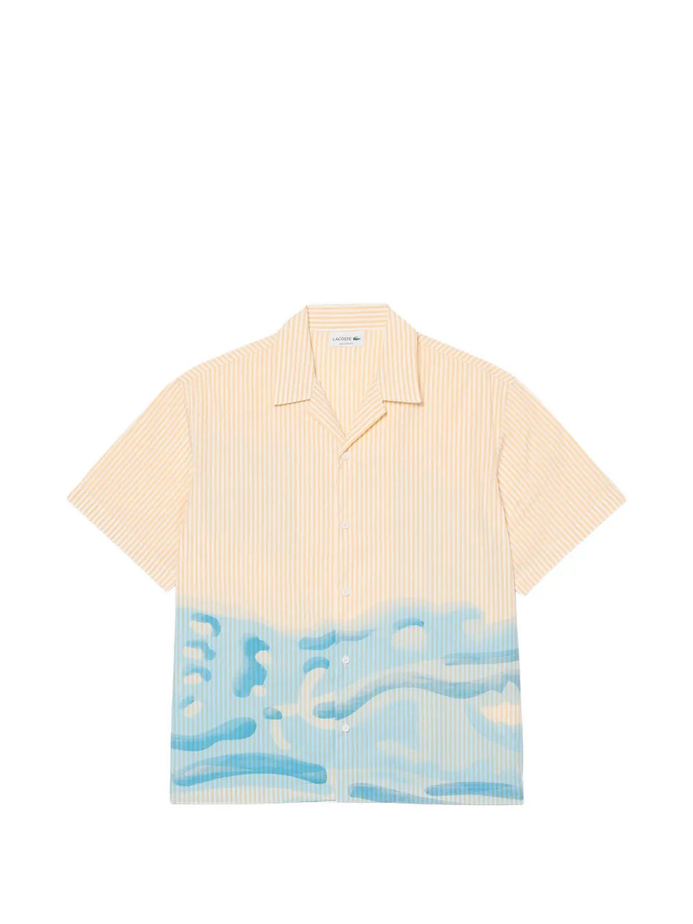 Lacoste striped graphic-print shirt - Nude