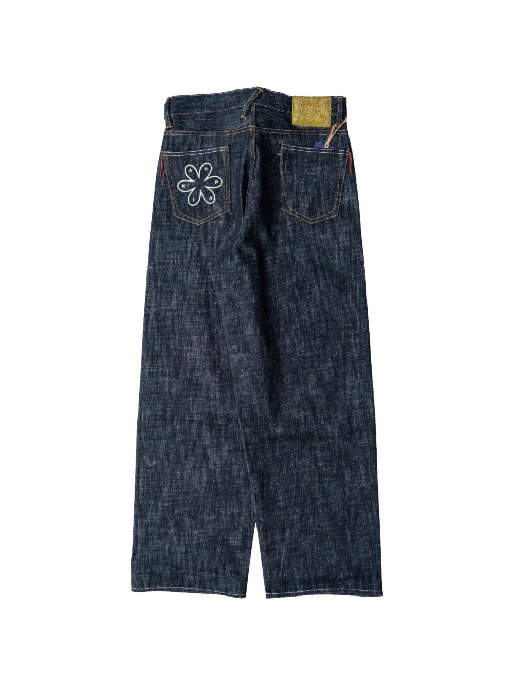 NBDN Denim Kanpai! jeans met borduurwerk en wijde pijpen Blauw