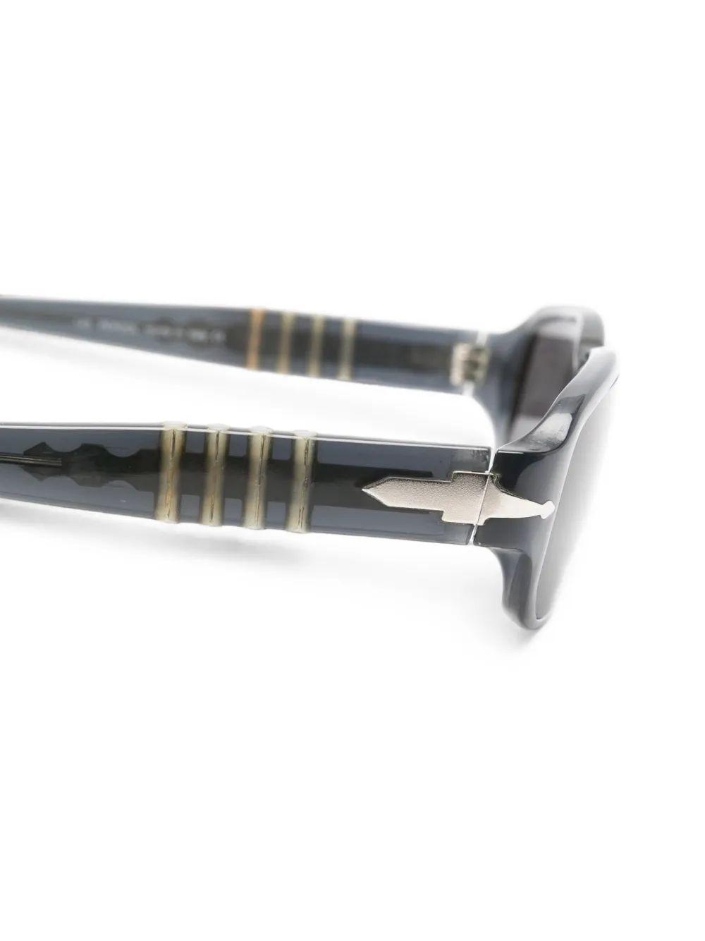 Persol Pre-Owned Zonnebril met rechthoekig montuur Grijs