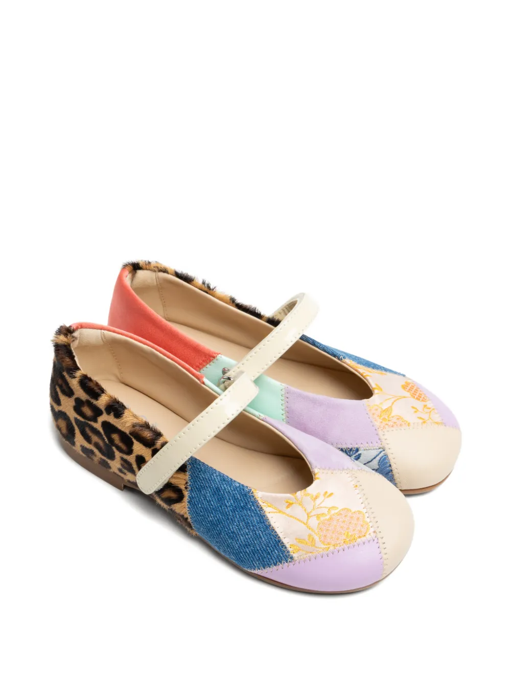 Tales of Two Gabriella ballerina's met patchwork Bruin