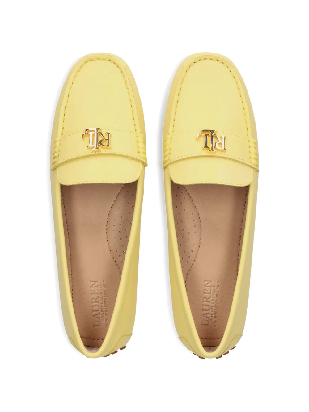 Lauren Ralph Lauren logo-plaque loafers Geel