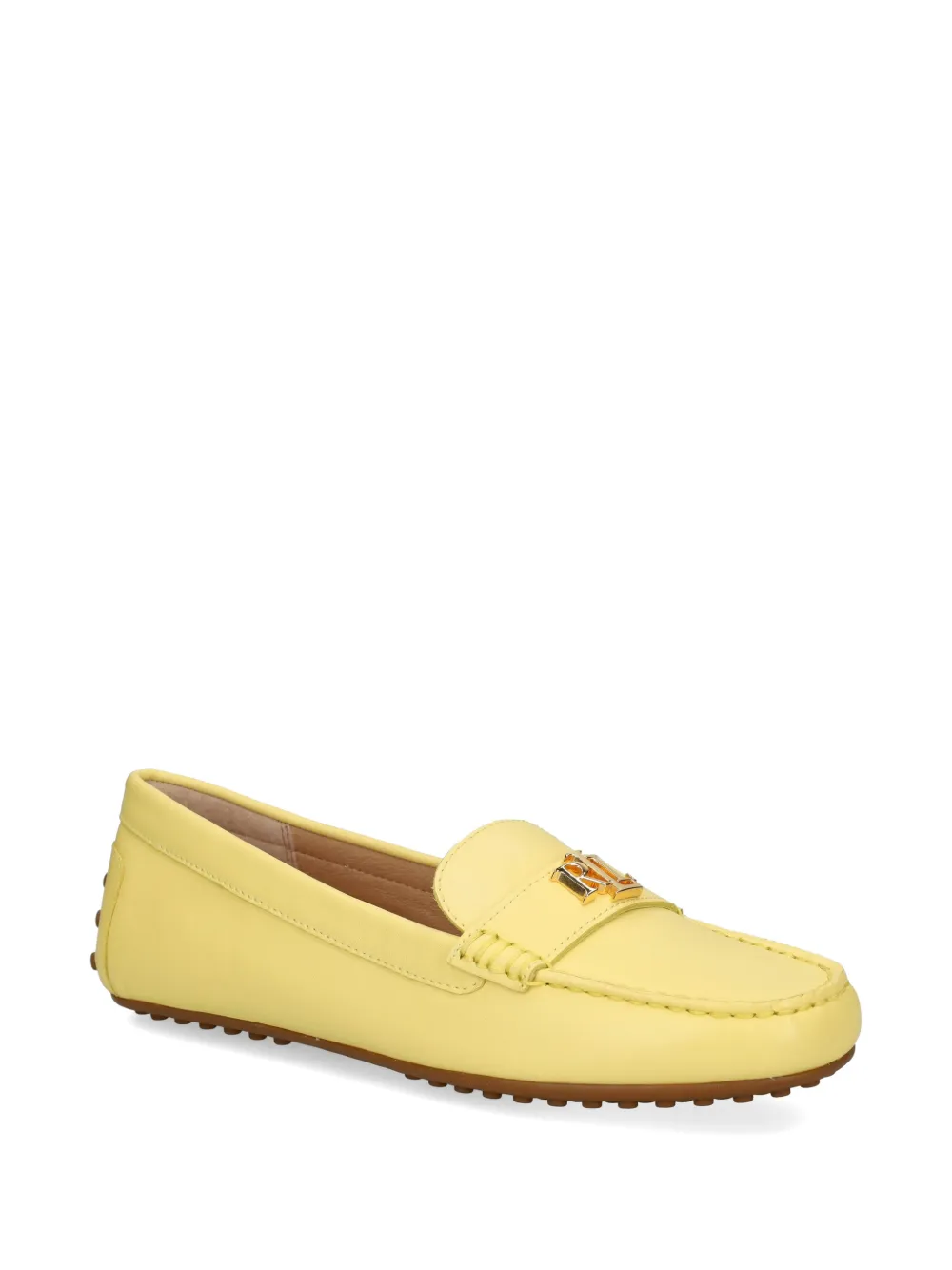 Lauren Ralph Lauren logo-plaque loafers Geel