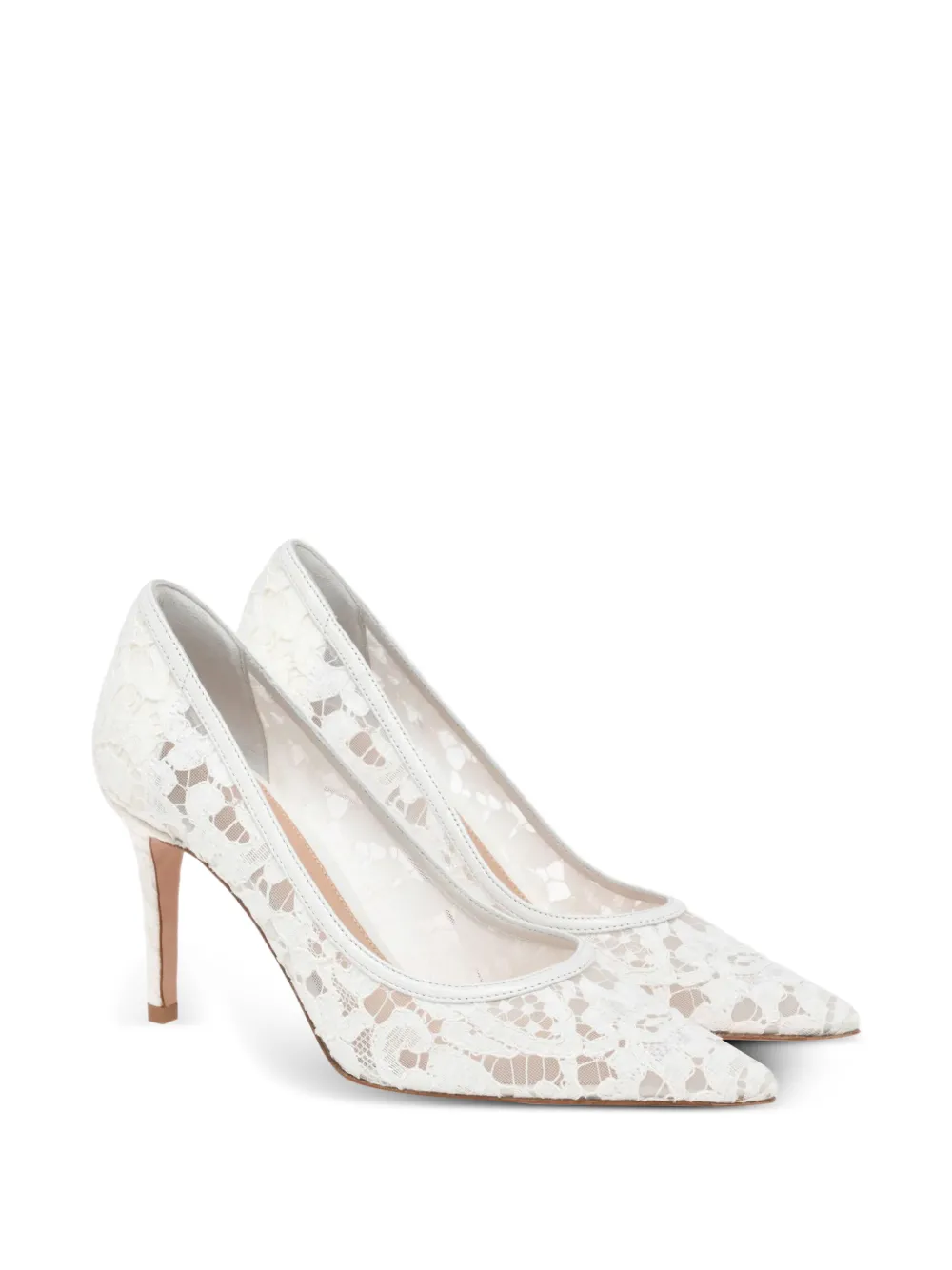 Gianvito Rossi Claudia lace pumps Wit