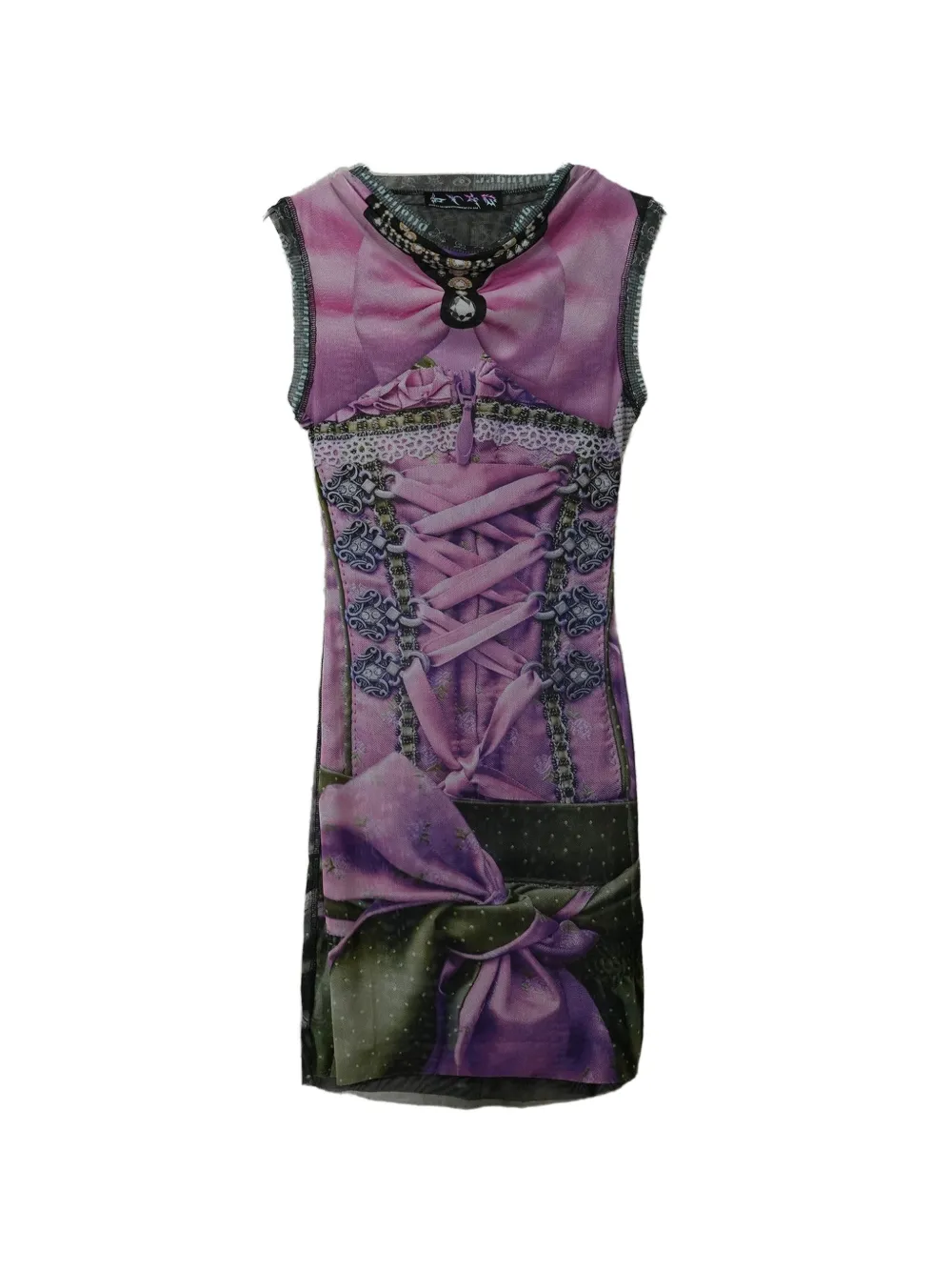 Ottolinger mesh corset-print dress - Rosa