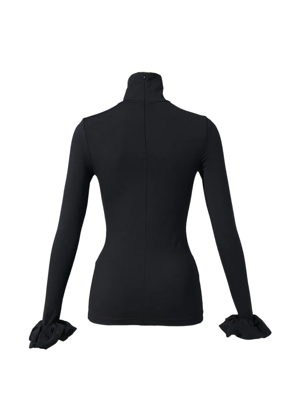  Pushbutton Top Con Maniche Elasticizzate - Nero 
