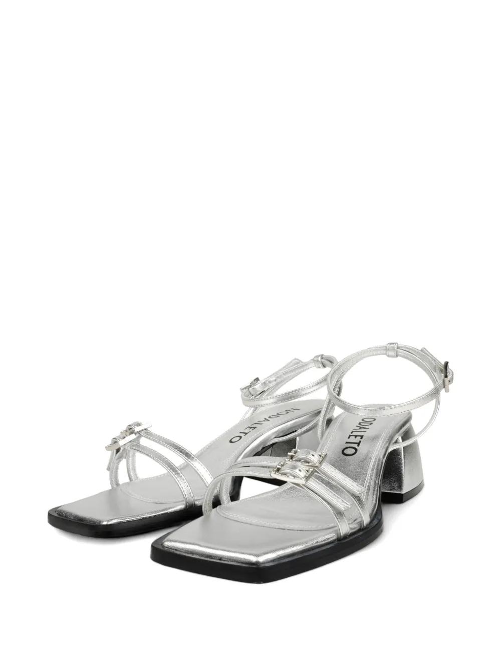 Nodaleto buckle-detail square-toe sandals Zilver