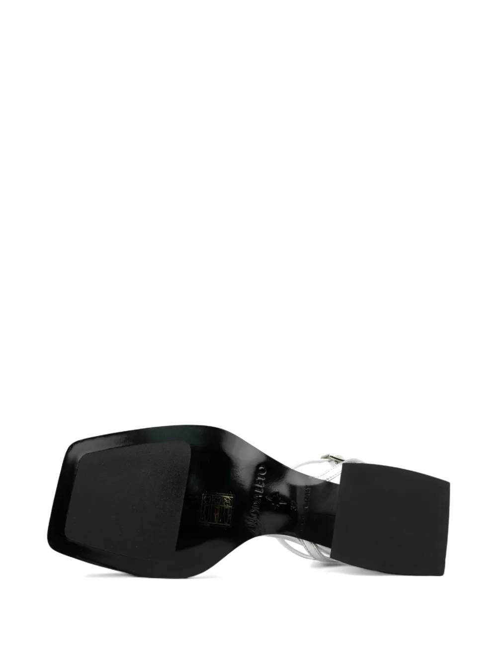 Nodaleto buckle-detail square-toe sandals Zilver