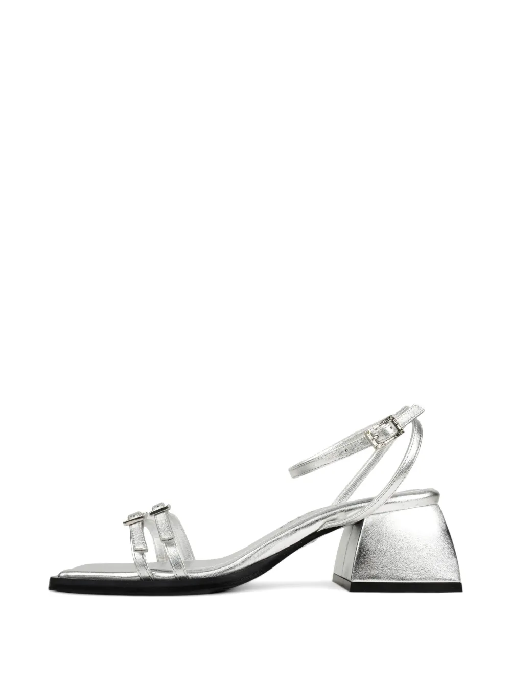 Nodaleto buckle-detail square-toe sandals Zilver