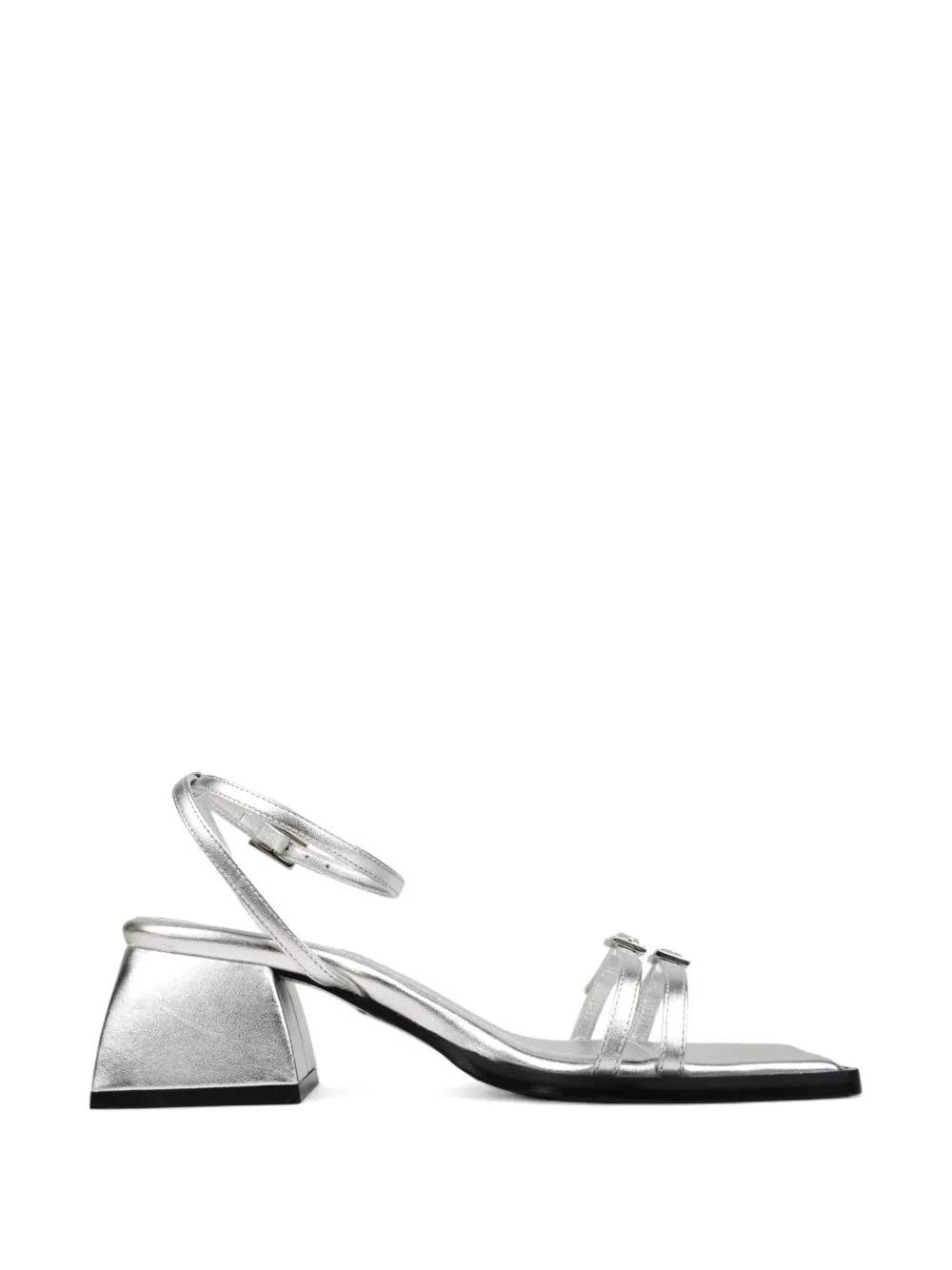 Nodaleto buckle-detail square-toe sandals Zilver