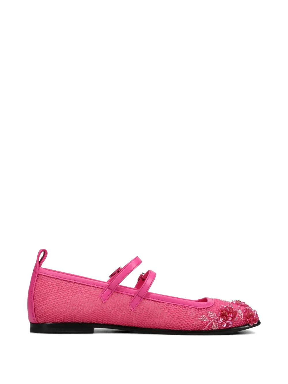 Nodaleto floral-embellished mesh ballet flats - Rosa