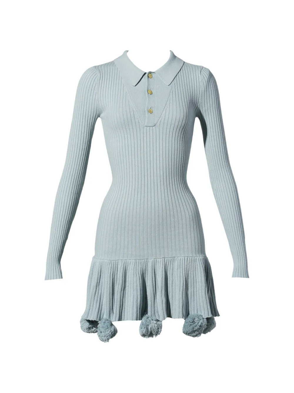 Conner Ives pom-pom ribbed-knit dress - Blu