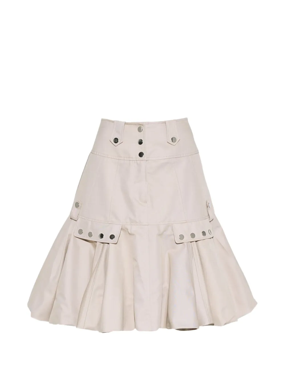 Rokh puff-hem button-embellished mini skirt - Toni neutri