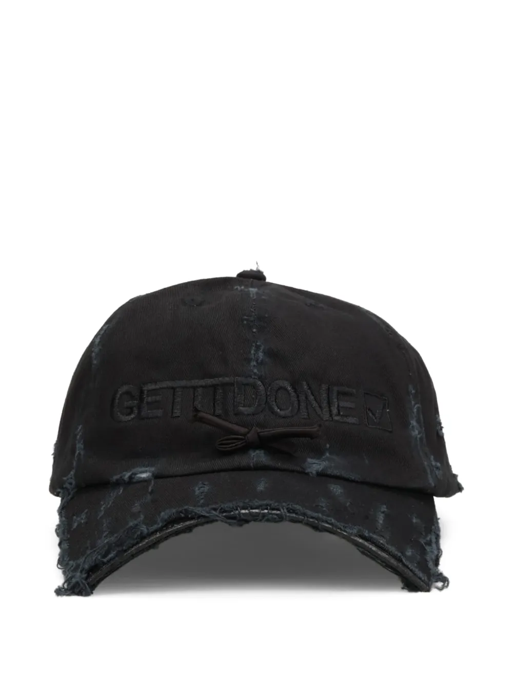 Natasha Zinko distressed bow-detail baseball hat - Nero