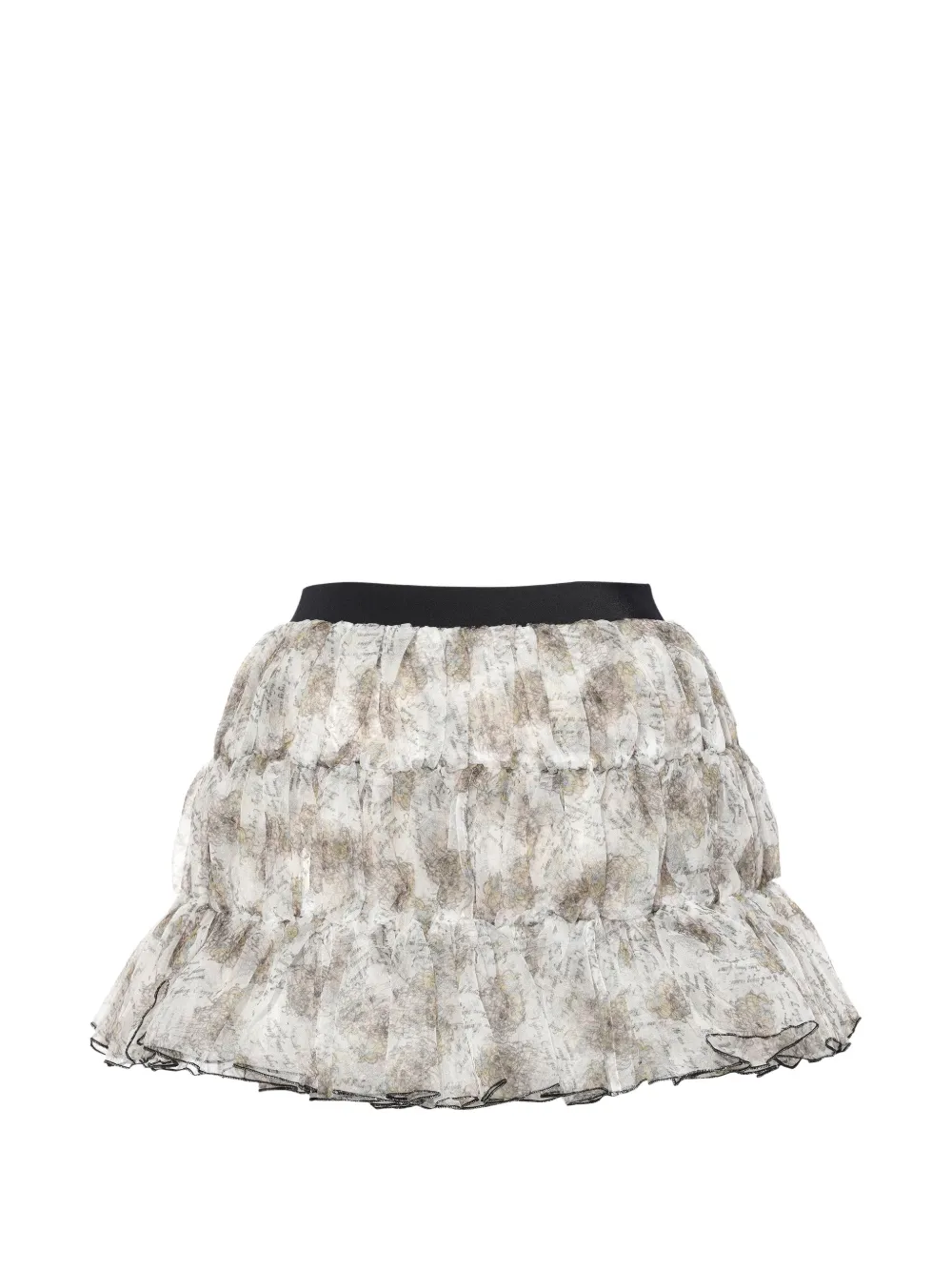 pushBUTTON shirred tiered skirt - Bianco