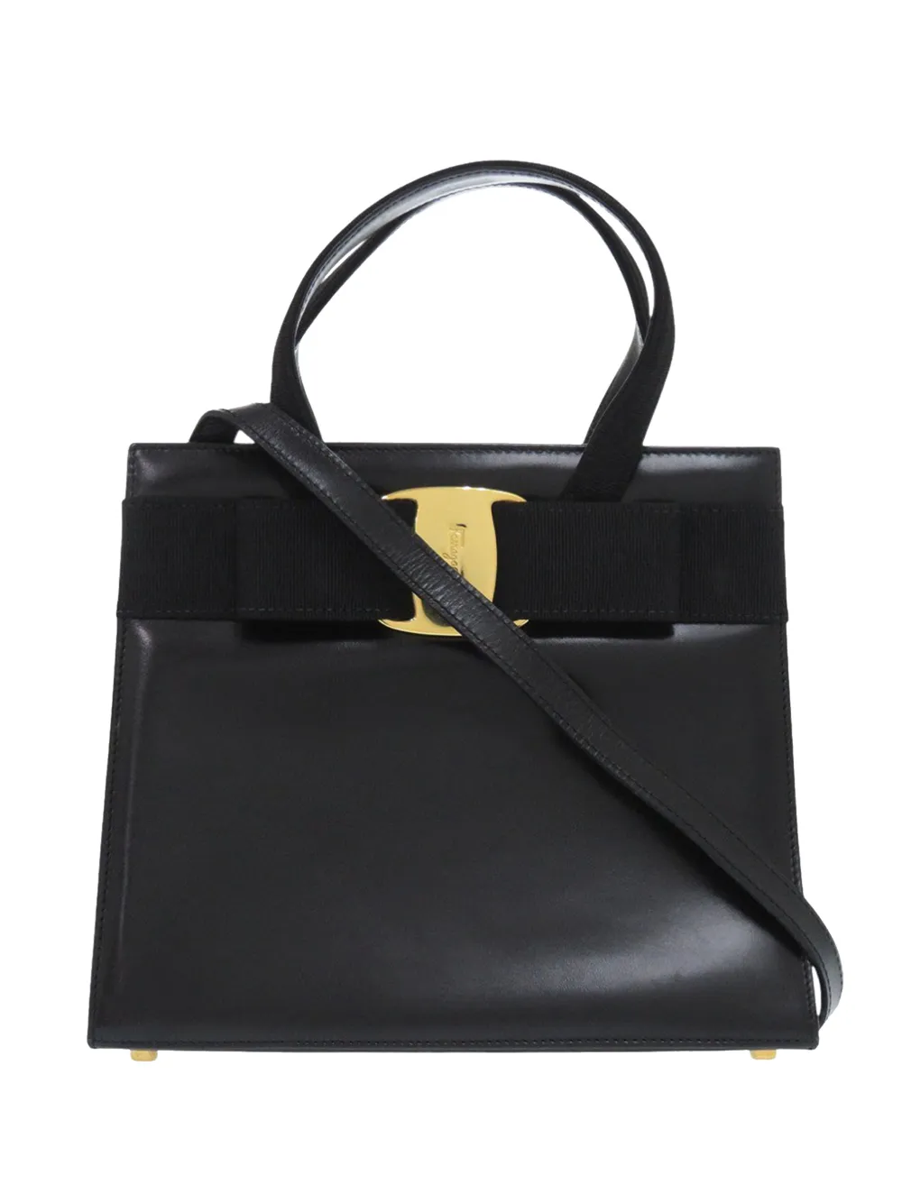Ferragamo Pre-Owned 2010-2026 Leather Vara Bow satchel - Nero