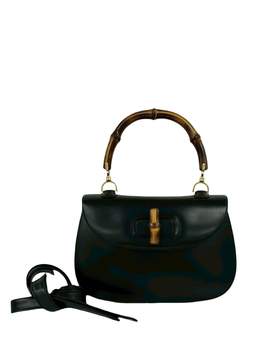 Gucci Pre-Owned 20th Century Calfskin Bamboo Night satchel - Nero