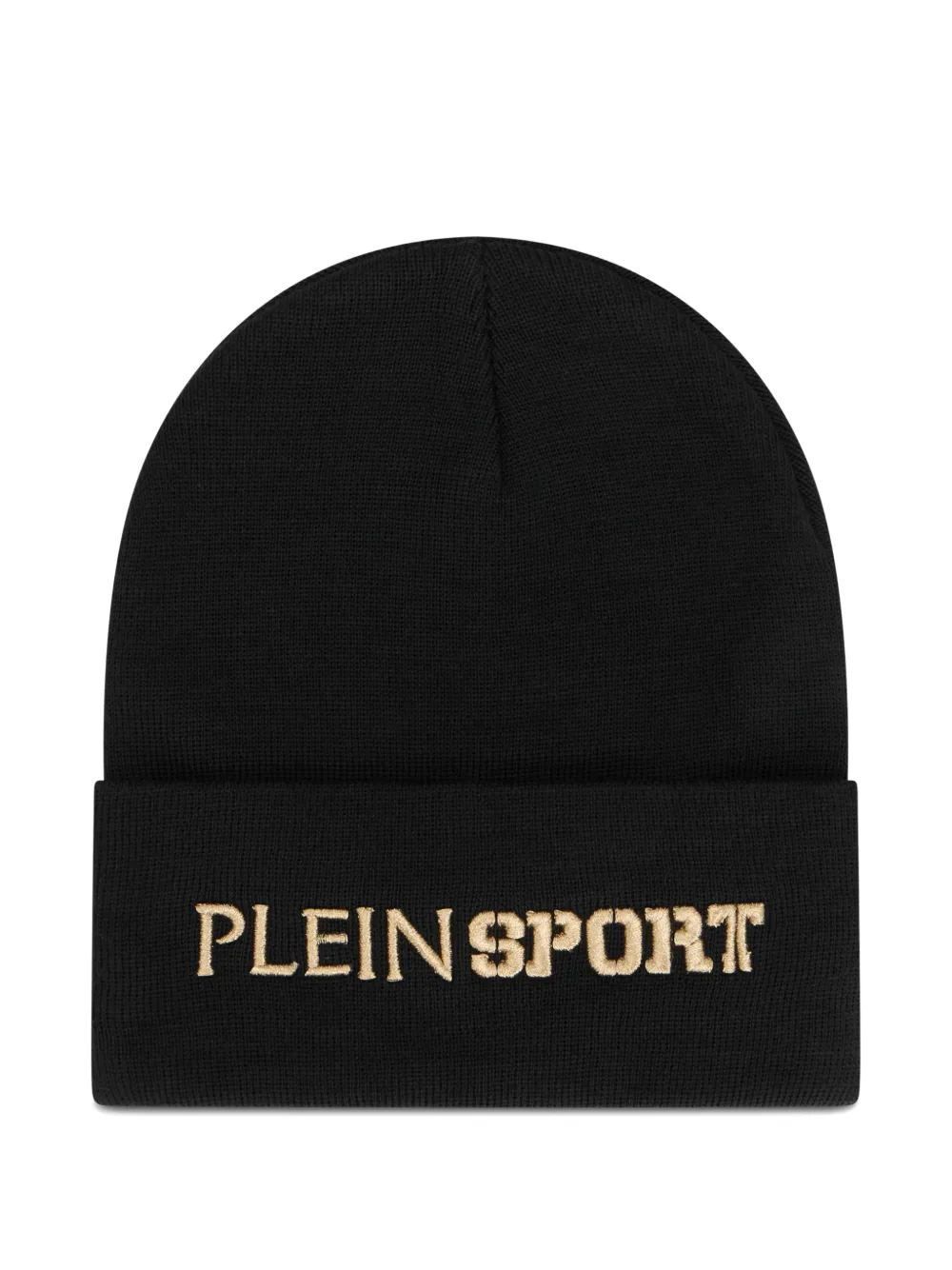 Plein Sport logo-embroidered ribbed-cuff beanie hat - Nero