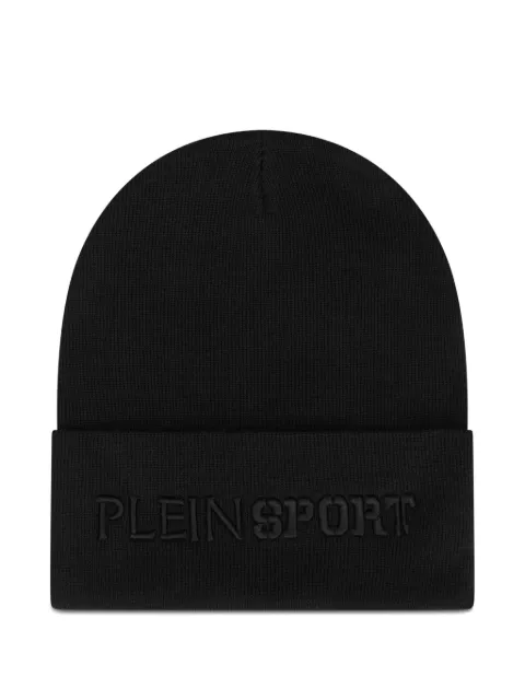 Plein Sport embroidered-logo ribbed beanie hat