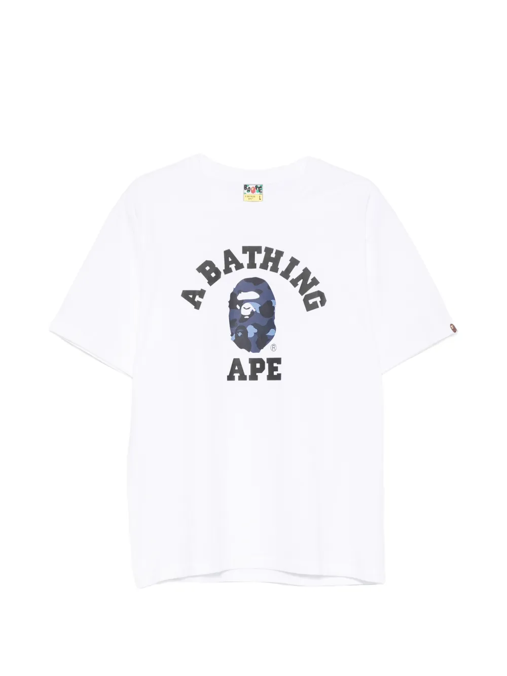 A BATHING APE® camouflage-print logo-print T-shirt - Bianco