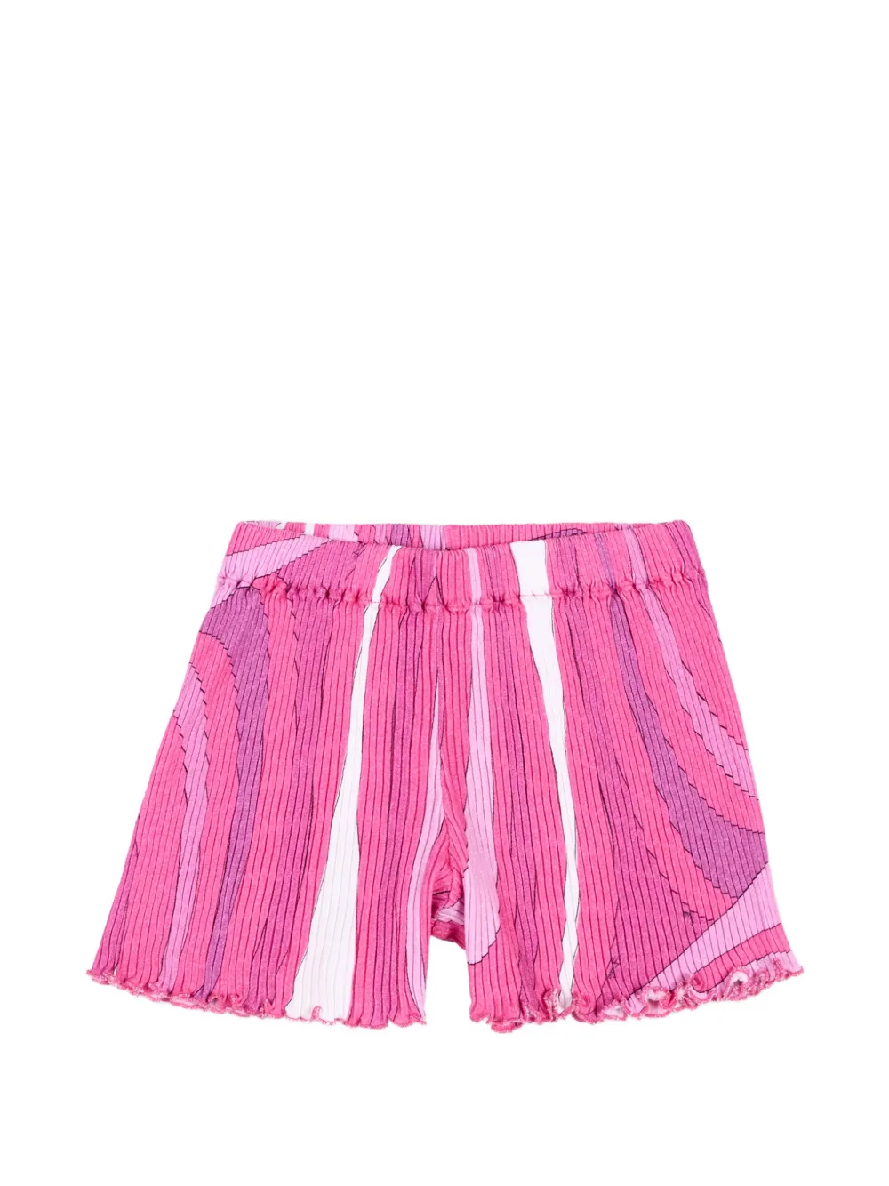 PUCCI Junior Iride-print plissé shorts - Rosa