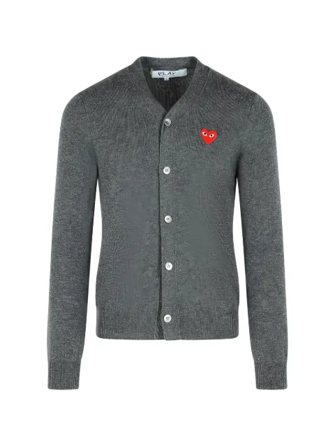 Comme Des Garçons heart-patch V-neck cardigan