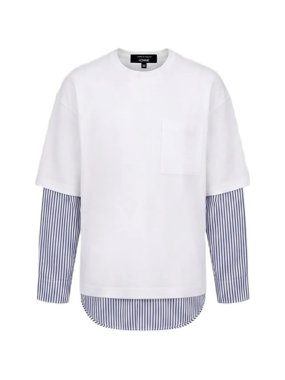 Comme des Garçons Homme layered-sleeve chest-pocket T-shirt - Bianco