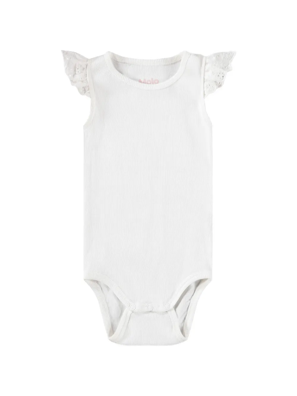 Molo Babies' Flair Ruffled-sleeve Bodysuit In White