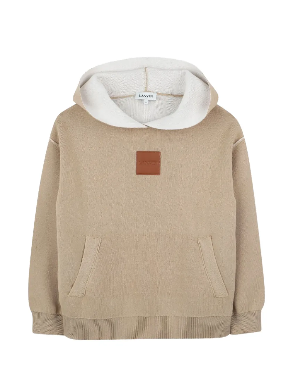 Lanvin Enfant logo-patch hoodie - Toni neutri