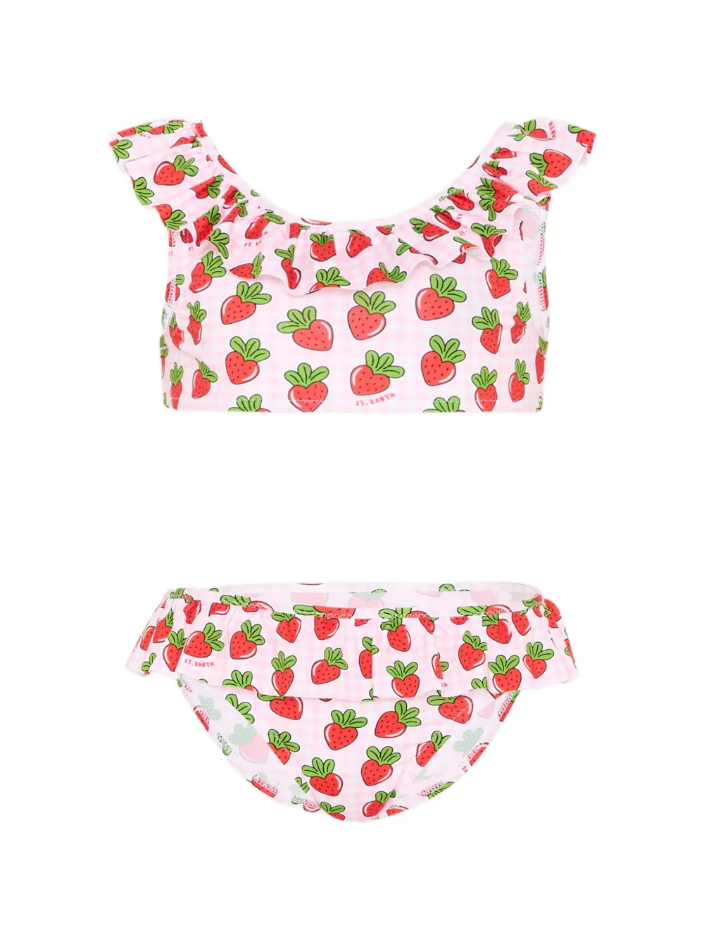 MC2 Saint Barth Kids strawberry-print ruffled bikini - Rosa