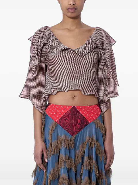 Kiko Kostadinov Plexus ruffled-draped blouse