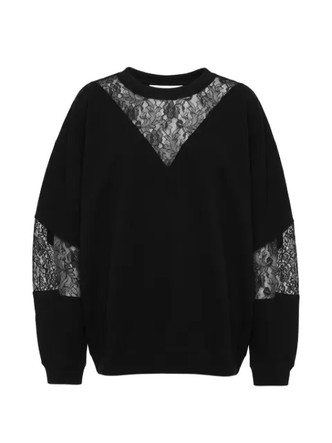 Almaz lace-panelled hook-fastening sweatshirt