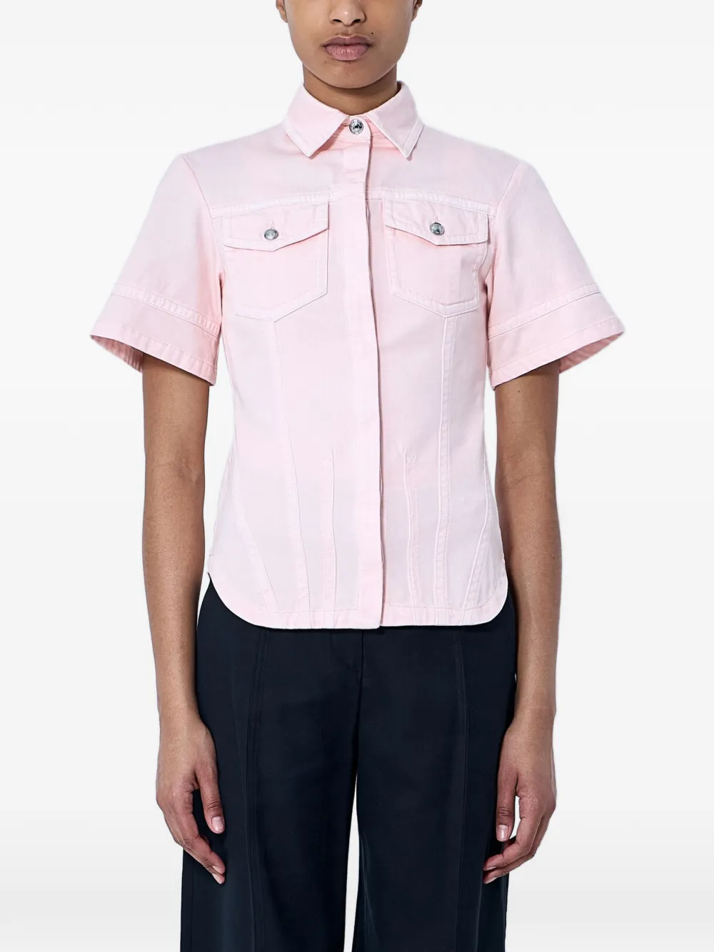 Sportmax patch-pocket short-sleeve shirt - Rosa