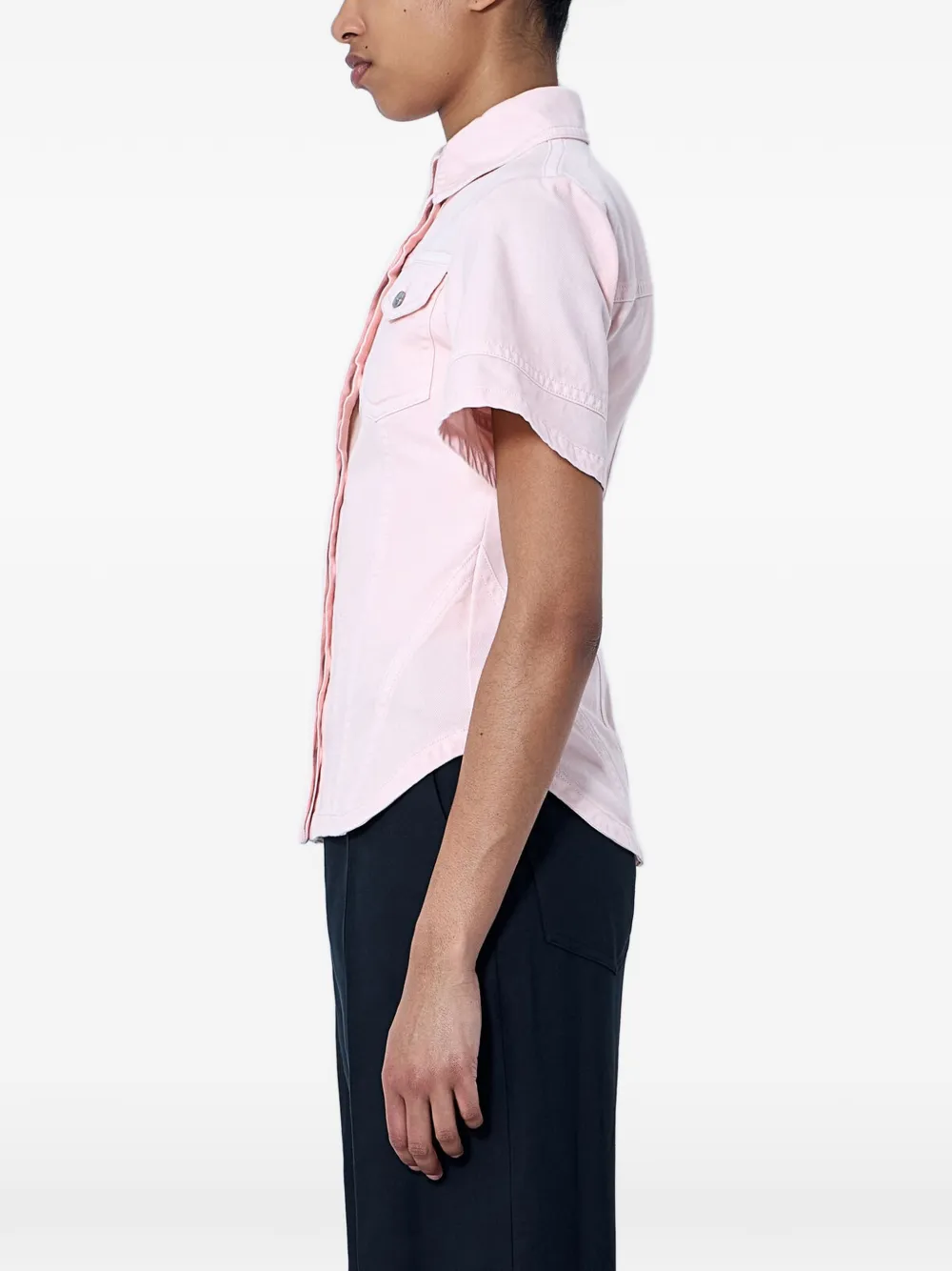 Sportmax Overhemd met opgestikte zak en korte mouwen Roze