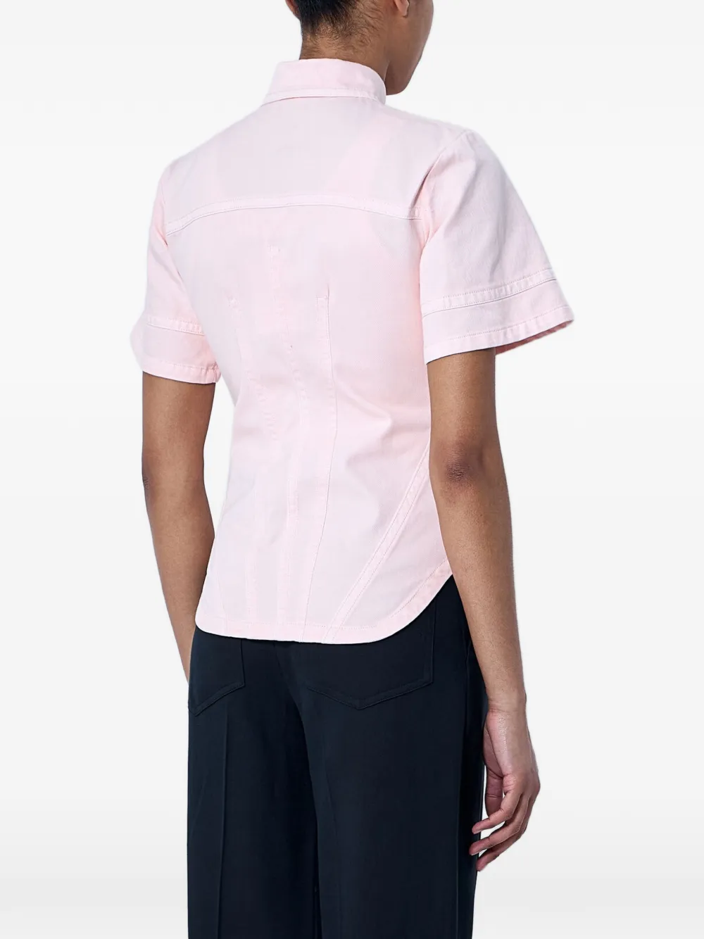 Sportmax Overhemd met opgestikte zak en korte mouwen Roze