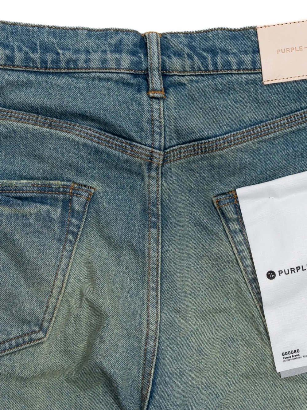 Purple Brand Gerafelde jeans met vervaagd effect Blauw