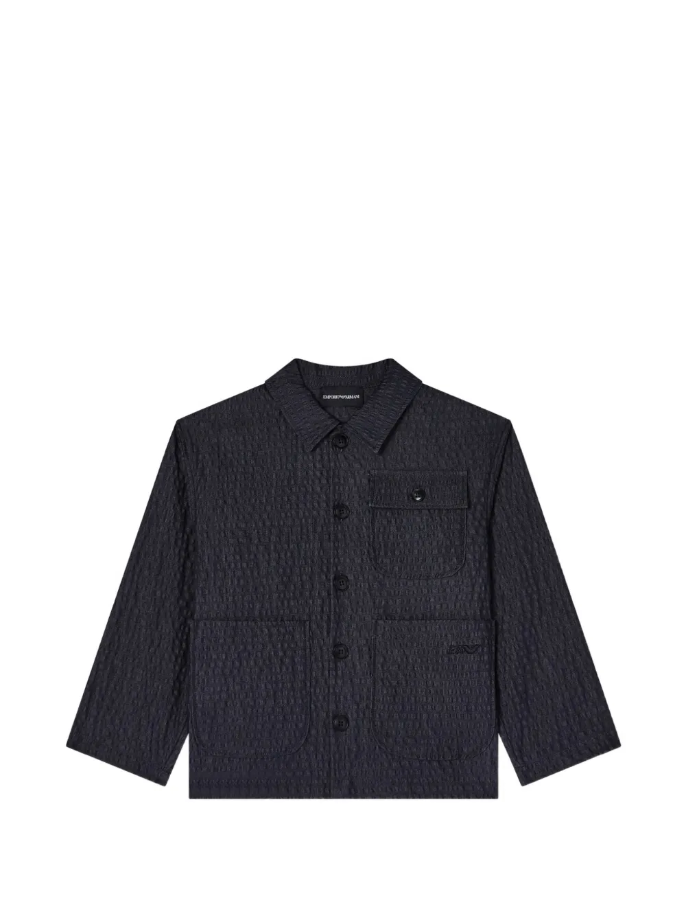 Emporio Armani Kids seersucker-texture button-up blazer - Blu