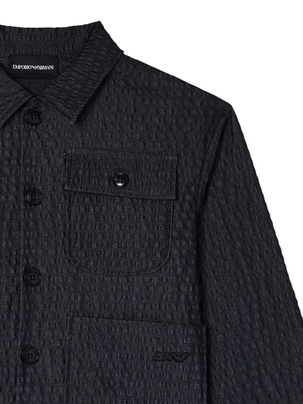 Emporio Armani Kids シアサッカージャケット | ブルー | FARFETCH JP