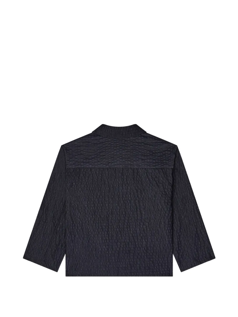 Emporio Armani Kids Button-up blazer met seersucker textuur Blauw