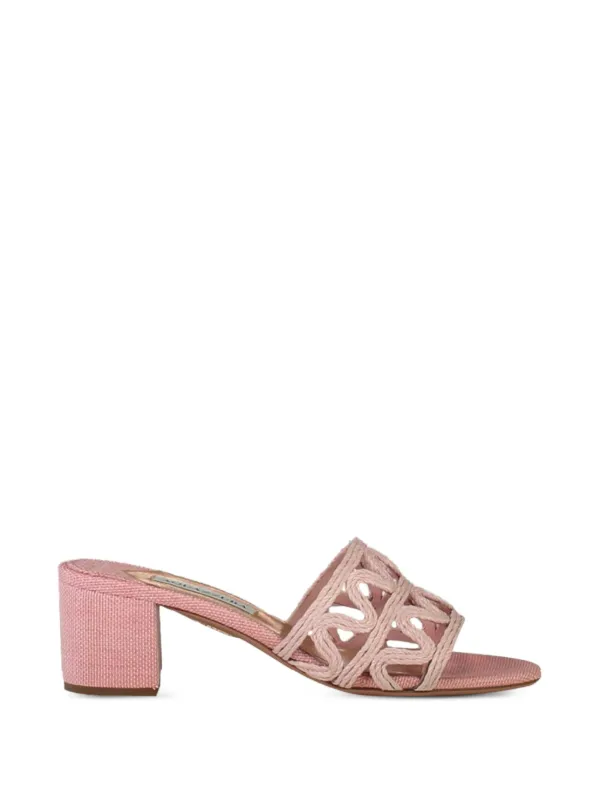 Aquazzura Manaus Braided Mules in Pink