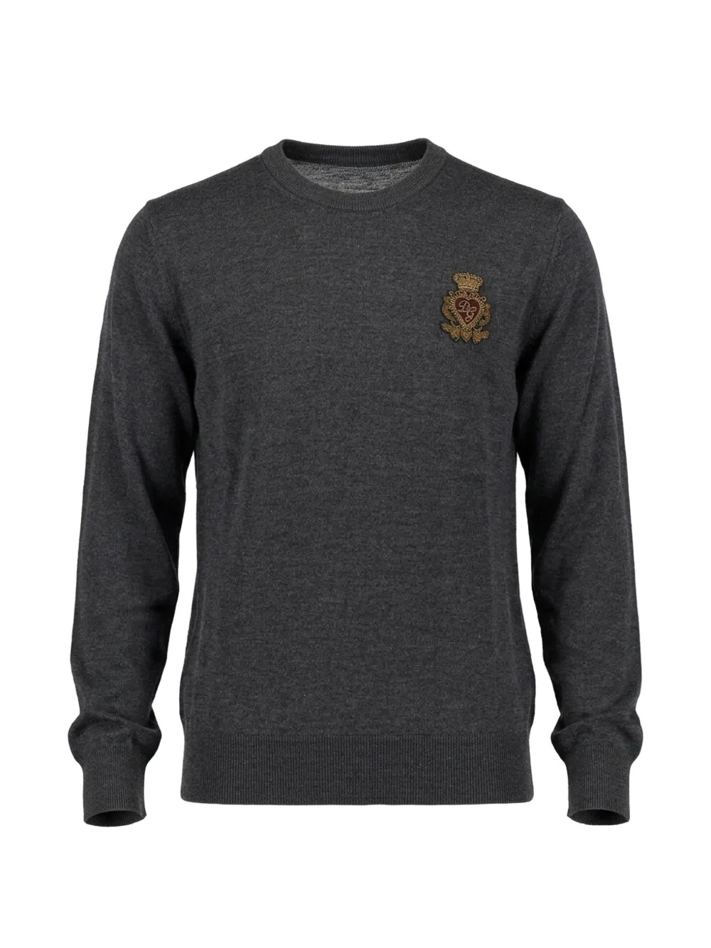 Dolce & Gabbana embroidered-logo wool sweater - Grau