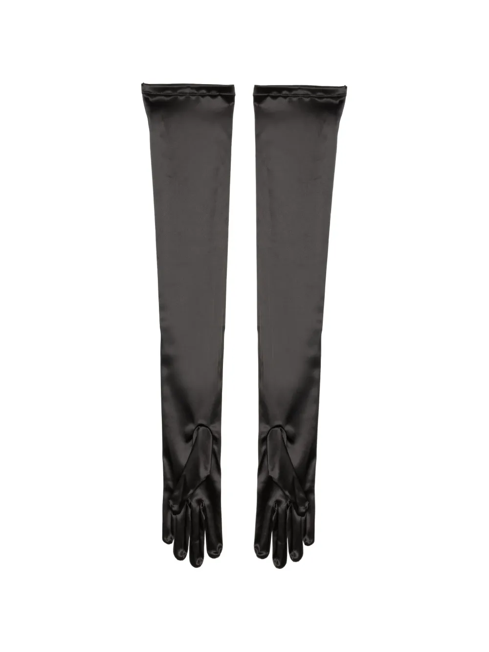 ROOM76 satin-finish opera-length gloves - Schwarz