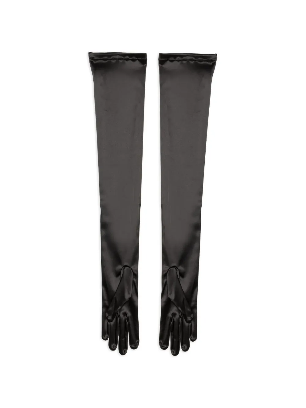 ROOM76 satin-finish opera-length gloves - Nero