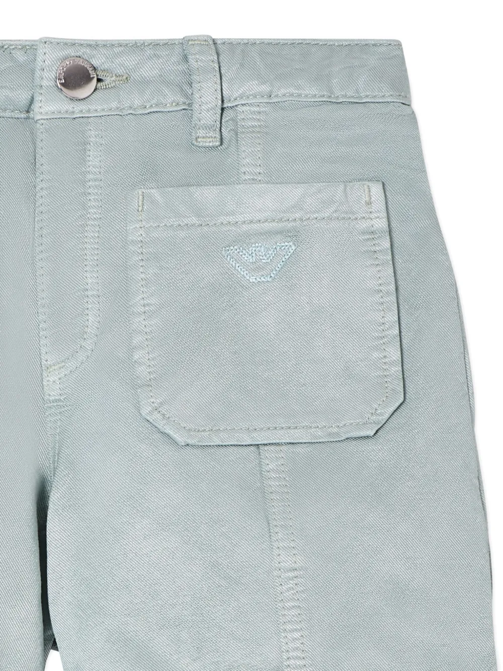 Emporio Armani Kids Shorts met geborduurd logo en opgestikte zak Blauw